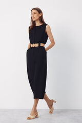 Cortefiel Belted jumpsuit Black