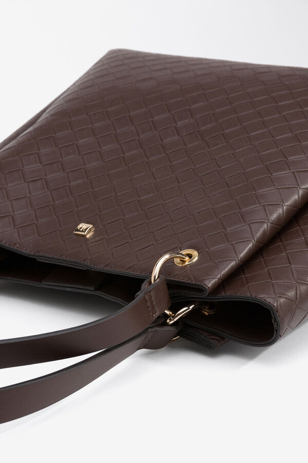 Vilanova Bolso shopper con textura de trama Brown