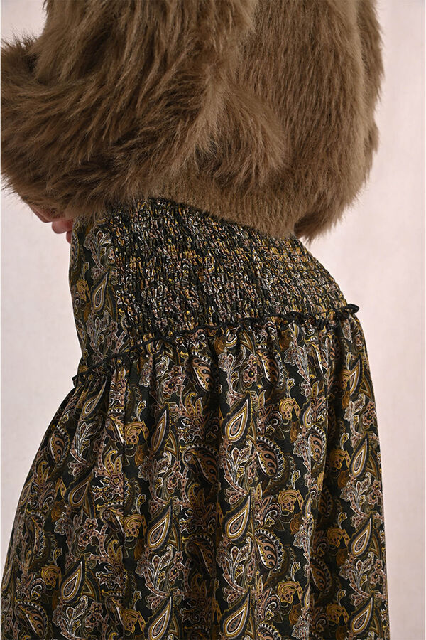 Molly Bracken Saia longa com estampado e babados Multicolorido