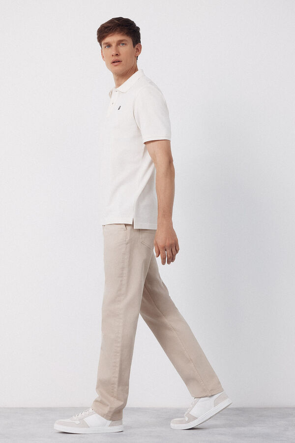 Cortefiel Polo b&aacute;sico piqu&eacute; Marfil