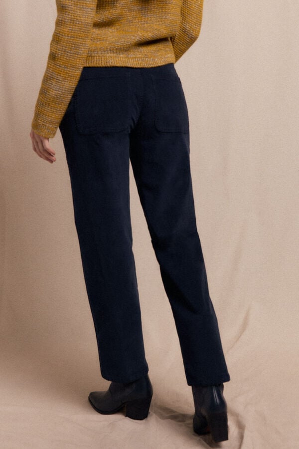 Slowlove Calças de veludo cotelê Azul