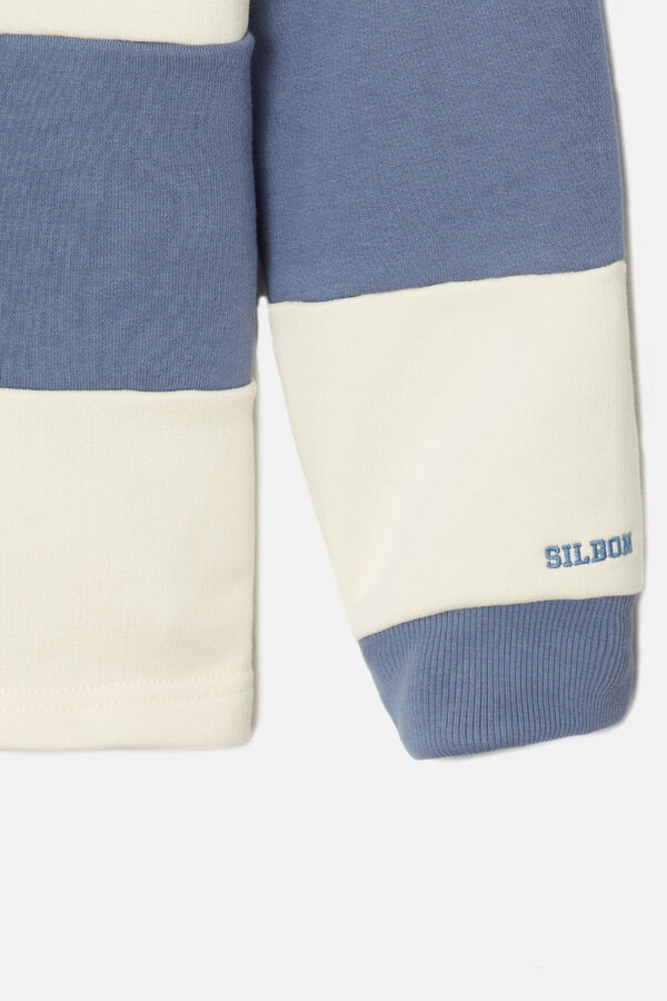 Silbon Sudadera capucha rayas anchas Azul