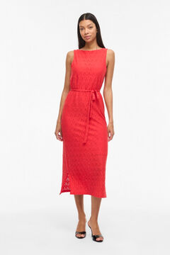 Vila Vestido midi com recortes em algod&atilde;o