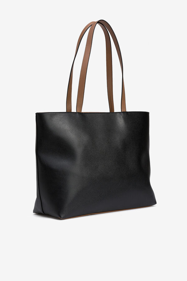 Vilanova Mala tote bag com efeito de couro bicolor Preto