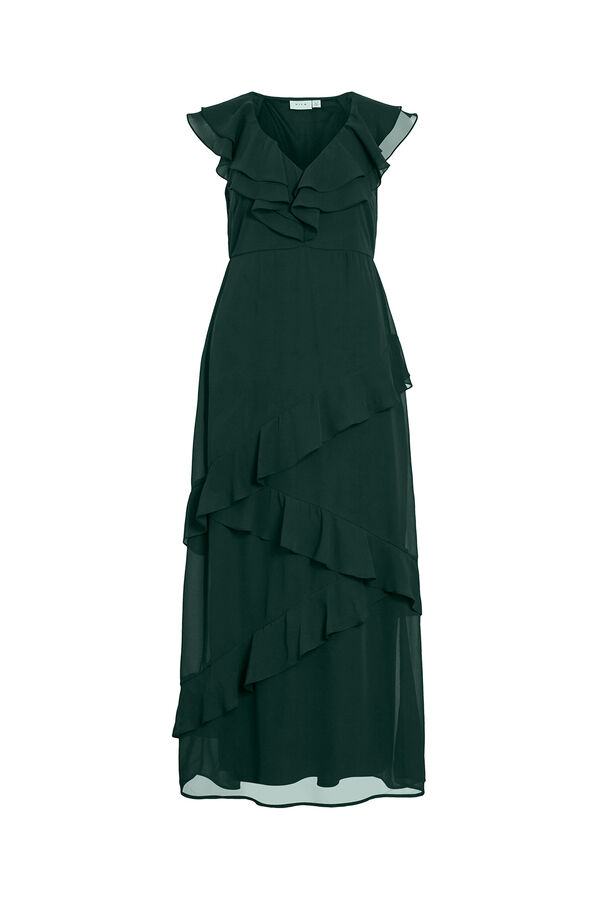 Vila Vestido de gasa midi de fiesta Green