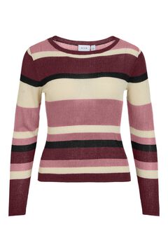 Vila Jersey de punto a rayas Beige