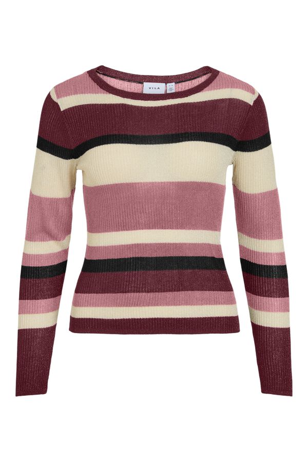 Vila Jersey de punto a rayas Beige