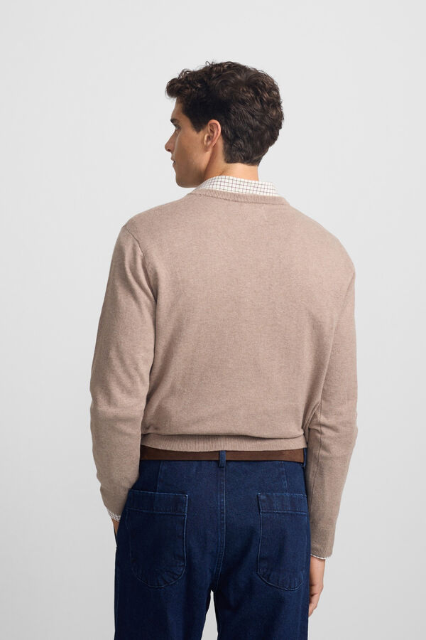 Silbon Jersey cuello pico retro Marrón