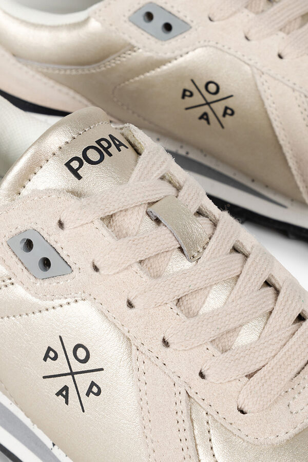 Popa Blake Laminated Women's Sport Shoe Gold