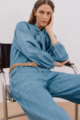 Cortefiel Long palazzo jeans  Blue