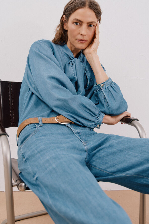 Cortefiel Long palazzo jeans  Blue