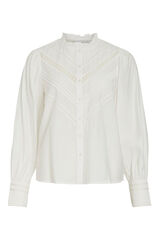 Vila Blusa de manga larga de viscosa Blanco