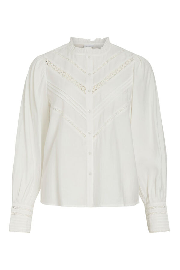Vila Blusa de manga larga de viscosa Blanco