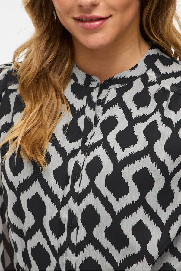 Vila Vestido corto de gasa Estampado gris