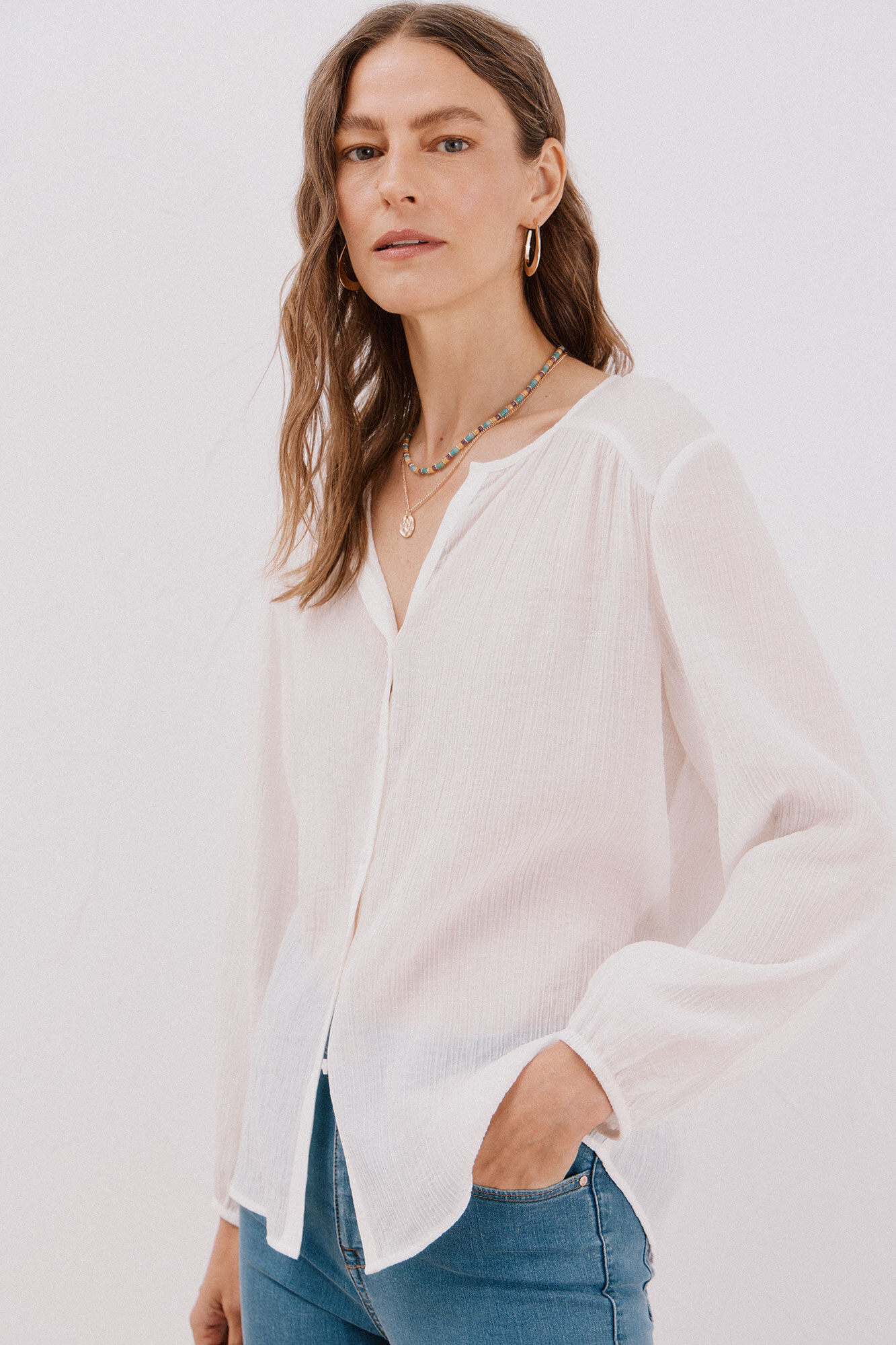 Cortefiel Blusa gola redonda