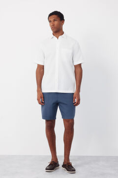 Cortefiel Camisa algod&oacute;n lino lisa manga corta