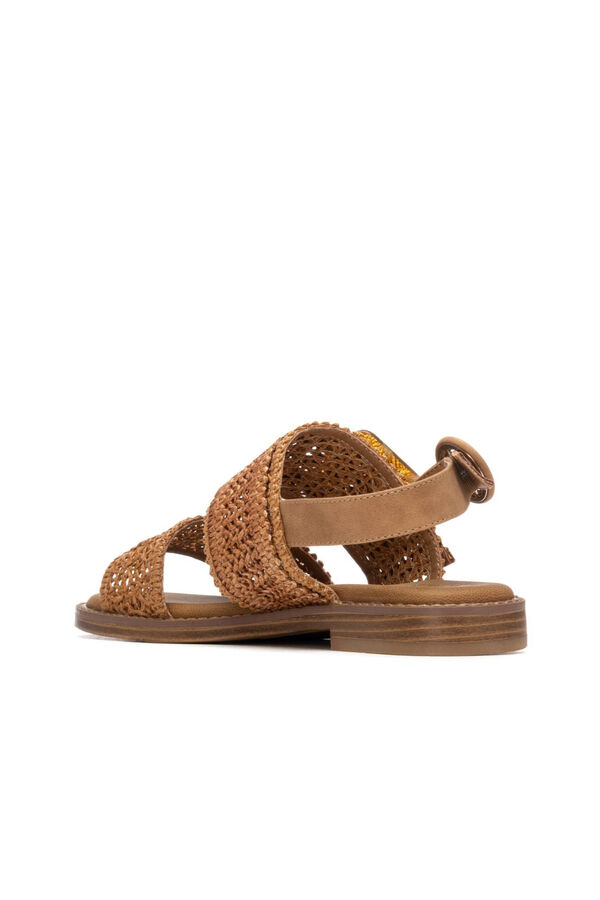 XTI Sandalia pala ancha y pulsera Beige