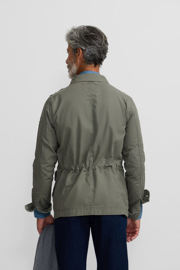 Silbon Chaqueta militar parches dye Verde