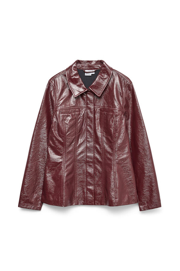 Vero Moda Blus&atilde;o justa com efeito couro  Granada