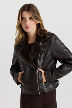 Vero Moda Cazadora polipiel con pelo