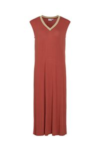 Vila Vestido midi sin mangas de viscosa y lino