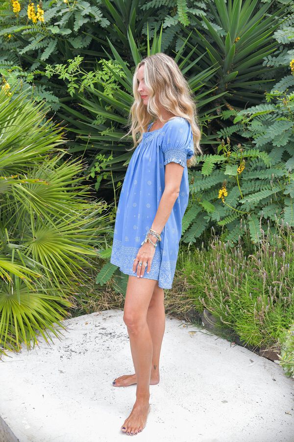Jaase Vestido curto fluido Azul