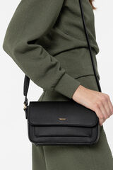 Vilanova Mala de tiracolo efeito pele com textura Preto