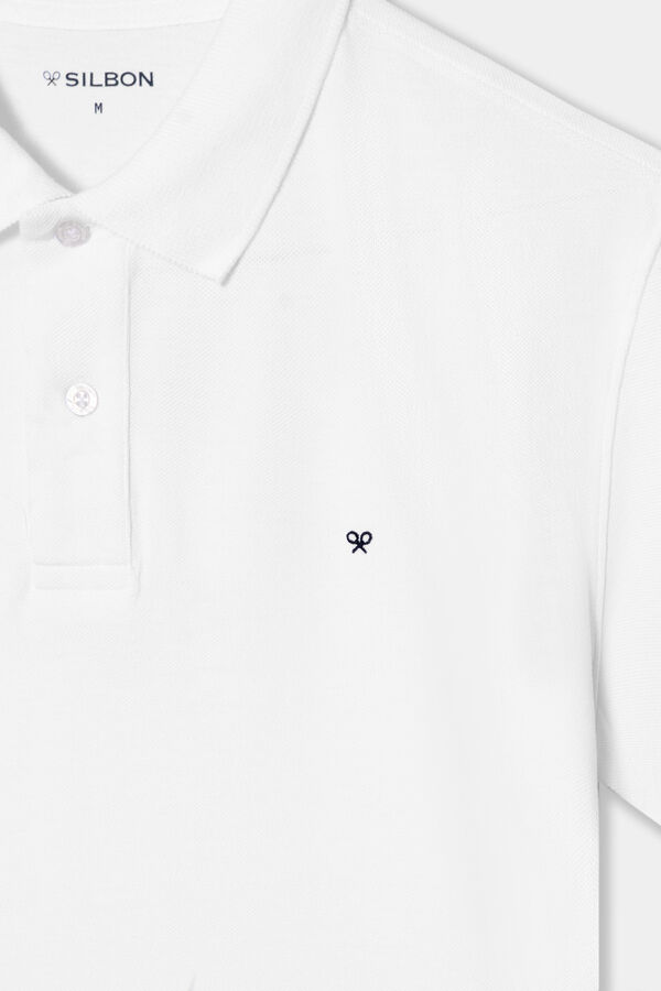 Silbon Polo clasico liso Blanco