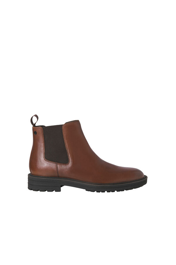 Jack & Jones Bot&iacute;n chelsea de piel Marr&oacute;n