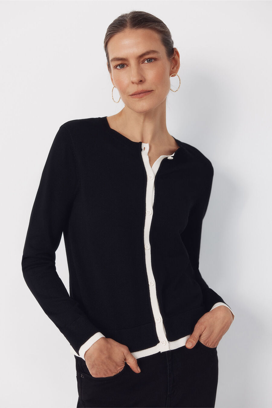 Chaqueta punto contraste