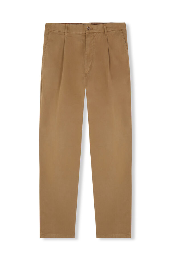 OOTO Pantal&oacute;n chino pinzas Brown