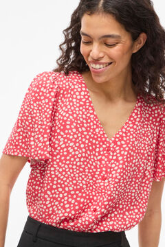 Vila Blusa de manga curta em viscose