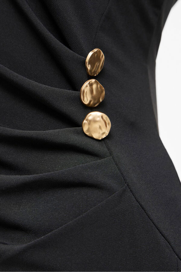 Vila Vestido midi con botones Negro