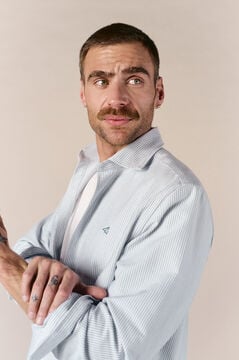 OOTO Camisa oxford raya candela manga larga