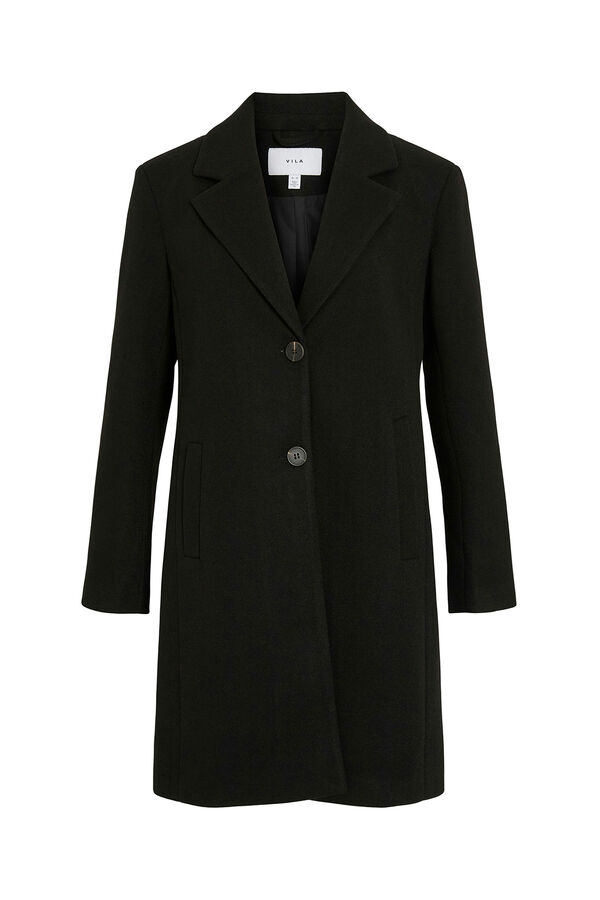 Vila Cloth coat with lapels Black