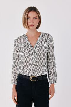 Cortefiel Blusa estampada fluida
