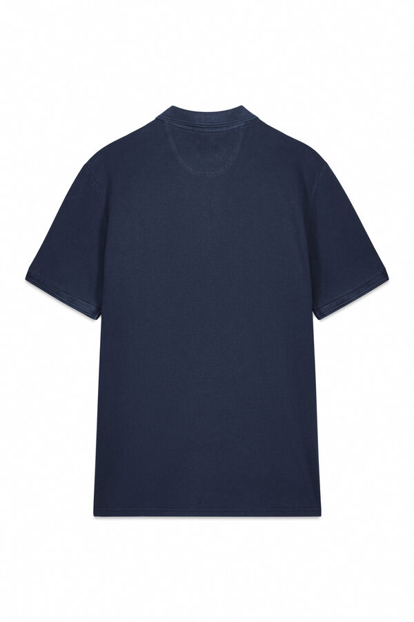 OOTO Polo piqu&eacute; lavado bordado avi&oacute;n Azul oscuro