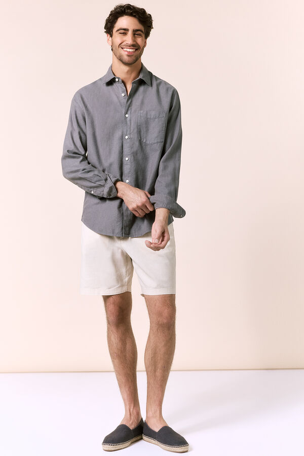 OOTO Camisa lisa fluida Cinzento