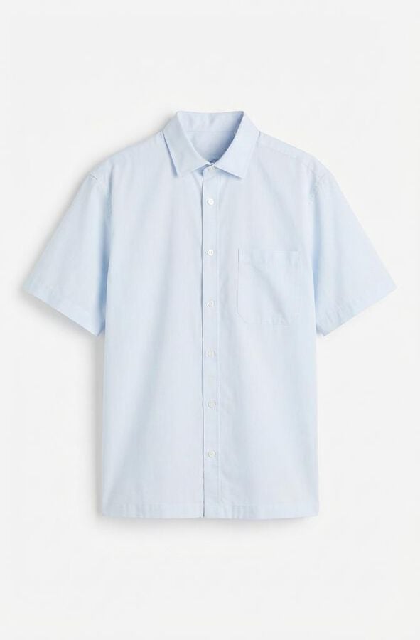 Cortefiel Camisa cuadro vichy manga corta Azul