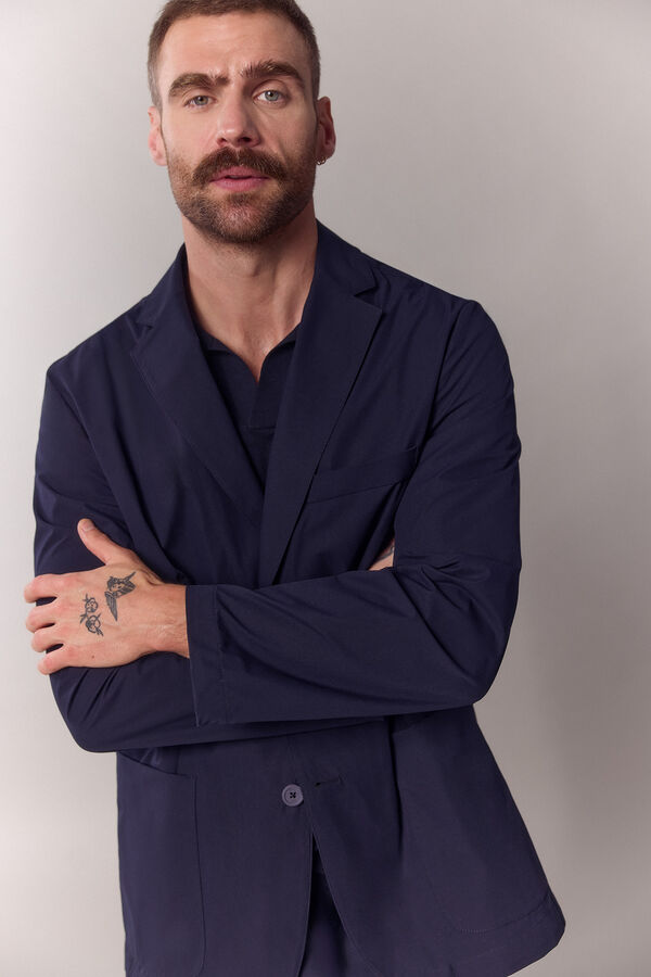 OOTO Blazer t&eacute;cnica Azul marino