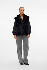 Vero Moda Chaleco de pelo cuello alto Negro