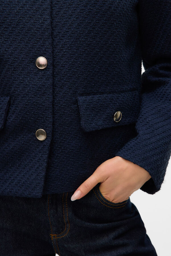 Vero Moda Casaco curta de tweed Azul