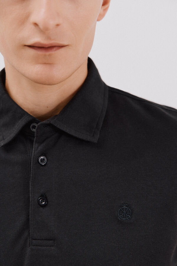 Cortefiel Polo liso piqu&eacute; Negro