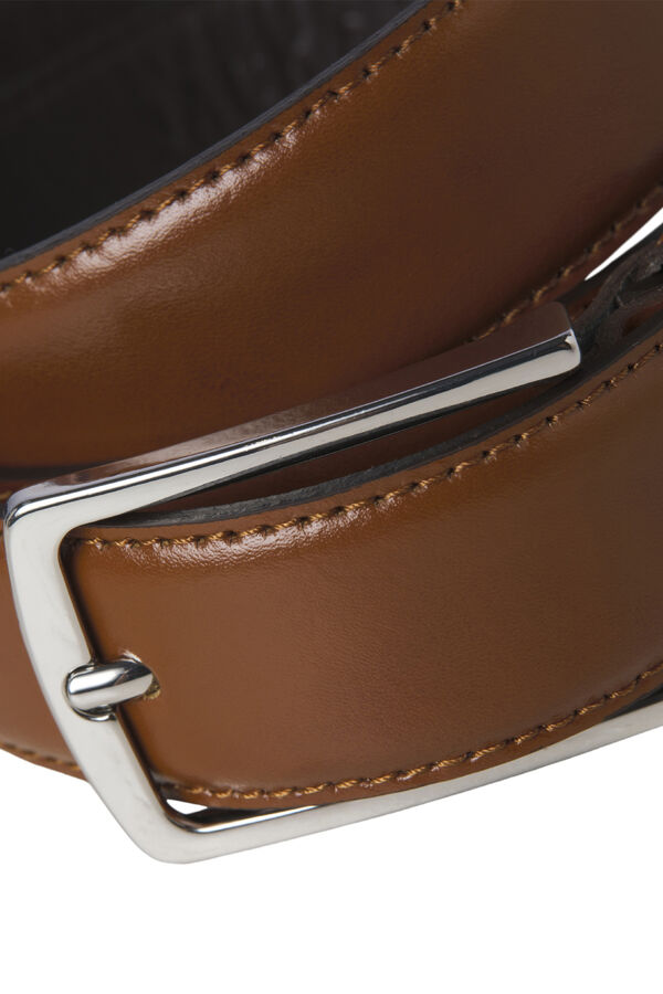 Jack & Jones Cintur&oacute;n piel Marr&oacute;n