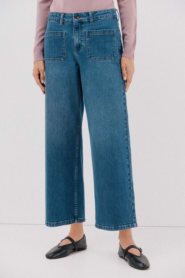 Cortefiel  marine trousers pockets Blue