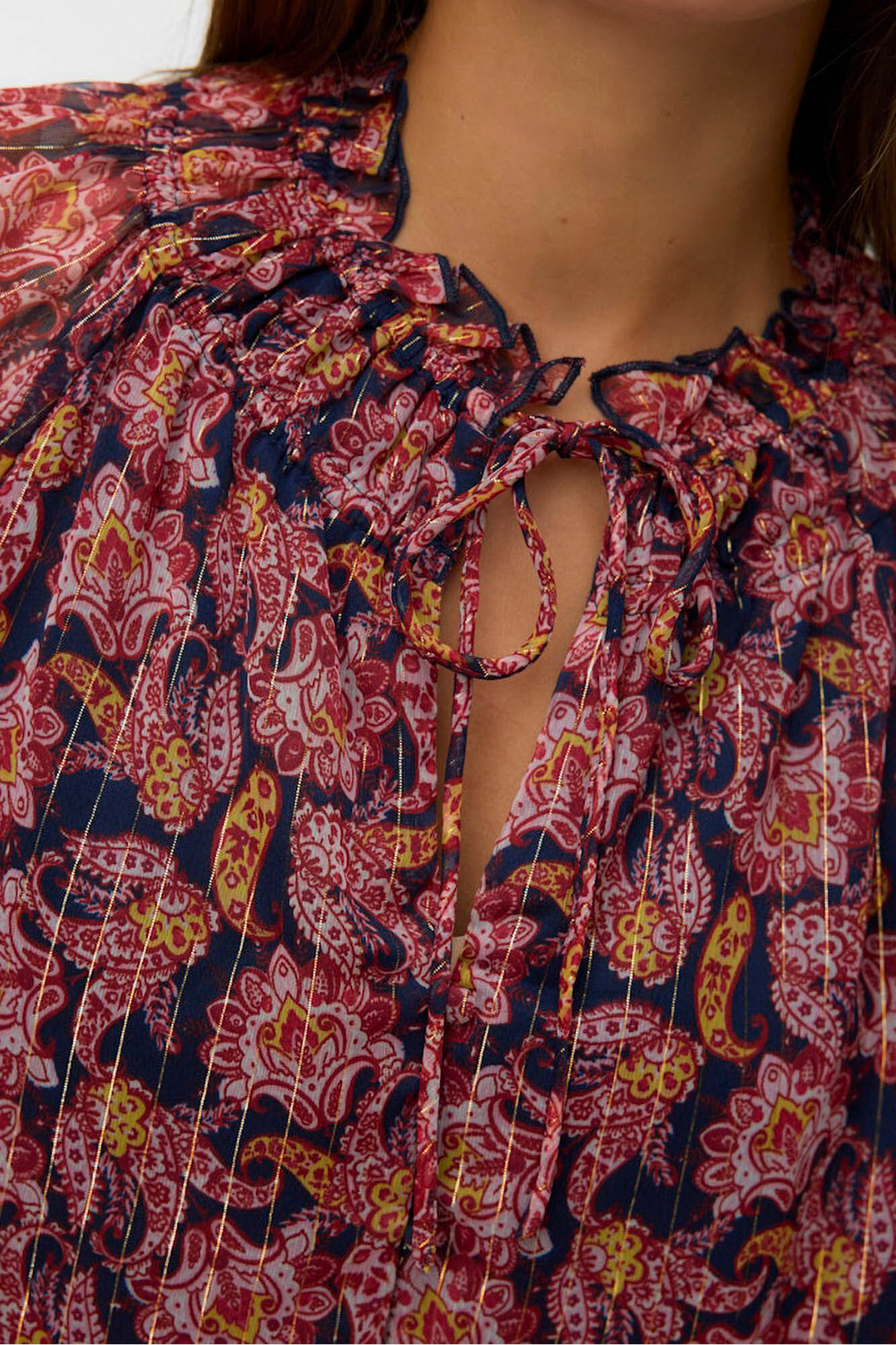 Vero Moda Top de chiffon de manga comprida 