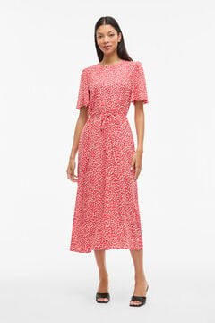Vila Vestido midi estampado em viscose