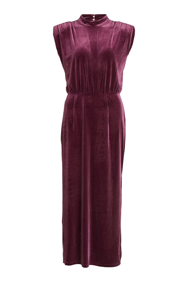 Vila Velvet midi dress Pink