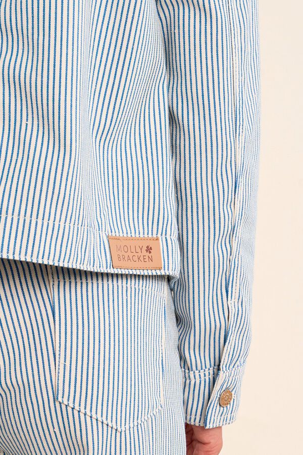 Molly Bracken Chaqueta de mujer de manga larga estampado rayas Azul