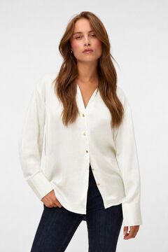Vero Moda Camisa acetinada de manga comprida Branco